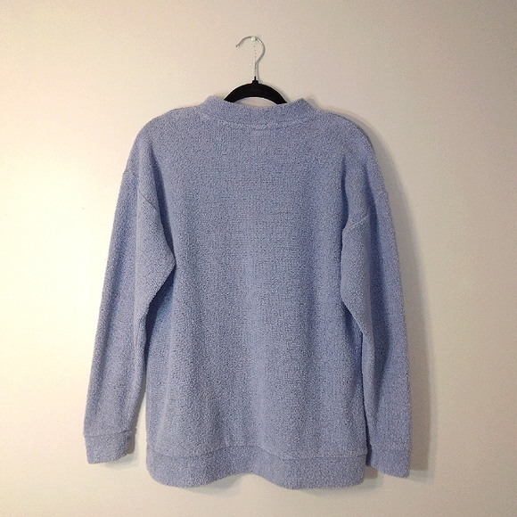 [SOLD] PINK Victoria's Secret Mock Neck Stadium Sweater in Blue - Picture 9 of 10